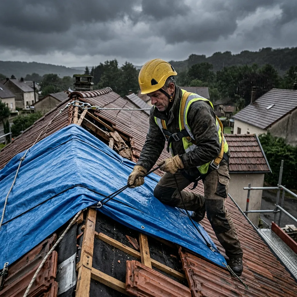 Dépannage d'urgence fuite de toiture